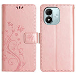 Xiaomi Redmi Note 17 4G (Global) / Note 17 5G (Global) / Note 17 (Indien/Kina) 5G Läderplånboksfodral med fjärilsblomma och rem