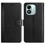 For Xiaomi Redmi Note 17 4G (Global) / Note 17 5G (Global) / Note 17 (India / China) 5G Leather Wallet Case Butterfly Flower Imprinted Phone Cover with Strap
