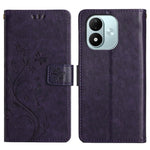 For Xiaomi Redmi Note 17 4G (Global) / Note 17 5G (Global) / Note 17 (India / China) 5G Leather Wallet Case Butterfly Flower Imprinted Phone Cover with Strap