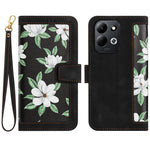 Xiaomi Redmi 17 5G / Redmi 17 4G-skal PU-läder blommigt mobilskal med kortplatser och handledsrem