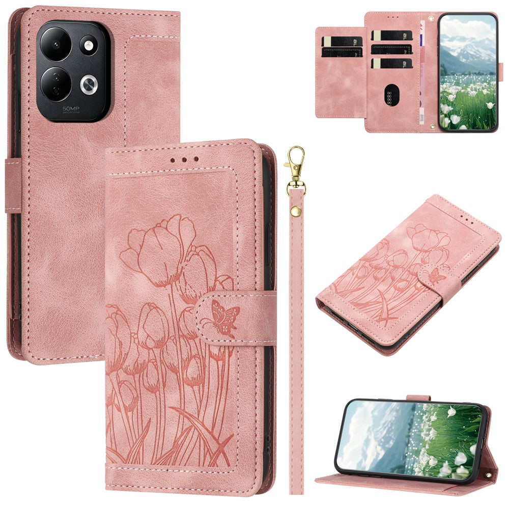 For Xiaomi Redmi 17 5G  /  Redmi 17 4G Case Tulip Leather Phone Cover with 5 Card Slots Wallet