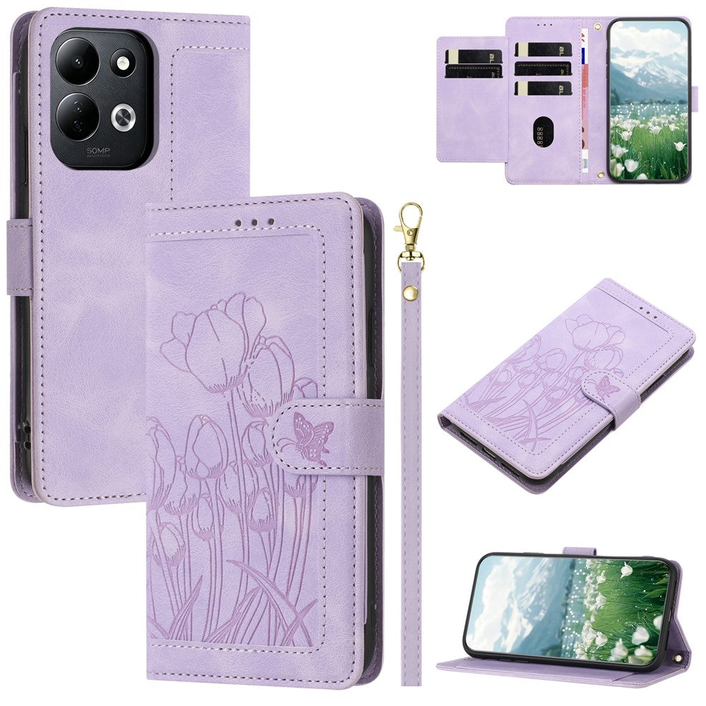For Xiaomi Redmi 17 5G  /  Redmi 17 4G Case Tulip Leather Phone Cover with 5 Card Slots Wallet