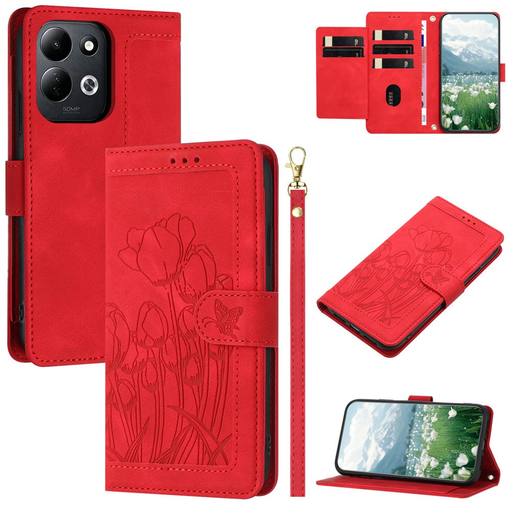 For Xiaomi Redmi 17 5G  /  Redmi 17 4G Case Tulip Leather Phone Cover with 5 Card Slots Wallet