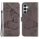 Til Samsung Galaxy A54 5G Pung-etui Blomster Sommerfugl Præget Læder Telefoncover Stand