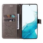 Til Samsung Galaxy A54 5G Pung-etui Blomster Sommerfugl Præget Læder Telefoncover Stand