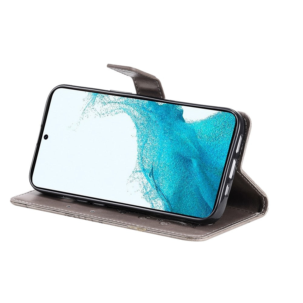 Til Samsung Galaxy A54 5G Pung-etui Blomster Sommerfugl Præget Læder Telefoncover Stand