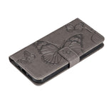 Til Samsung Galaxy A54 5G Pung-etui Blomster Sommerfugl Præget Læder Telefoncover Stand