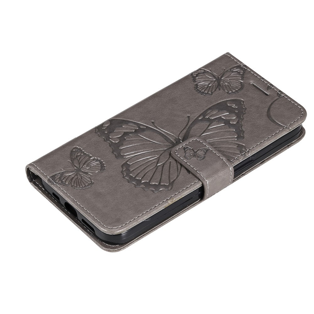 Til Samsung Galaxy A54 5G Pung-etui Blomster Sommerfugl Præget Læder Telefoncover Stand