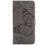 Til Samsung Galaxy A54 5G Pung-etui Blomster Sommerfugl Præget Læder Telefoncover Stand