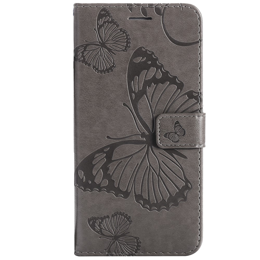 Til Samsung Galaxy A54 5G Pung-etui Blomster Sommerfugl Præget Læder Telefoncover Stand