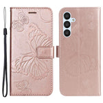 Til Samsung Galaxy A54 5G Pung-etui Blomster Sommerfugl Præget Læder Telefoncover Stand