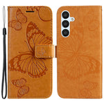 Til Samsung Galaxy A54 5G Pung-etui Blomster Sommerfugl Præget Læder Telefoncover Stand
