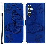 Til Samsung Galaxy A54 5G Pung-etui Blomster Sommerfugl Præget Læder Telefoncover Stand