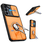 Til Samsung Galaxy S24+ / Galaxy S25+ Cover med glidende kameradæksel, støtteben, PC + TPU beskyttende telefoncover