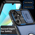 For Samsung Galaxy A27 5G Case with Slide Camera Cover Kickstand PC + TPU Protective Phone Shell