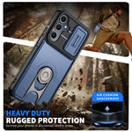 For Samsung Galaxy A27 5G Case with Slide Camera Cover Kickstand PC + TPU Protective Phone Shell
