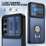 For Samsung Galaxy A27 5G Case with Slide Camera Cover Kickstand PC + TPU Protective Phone Shell