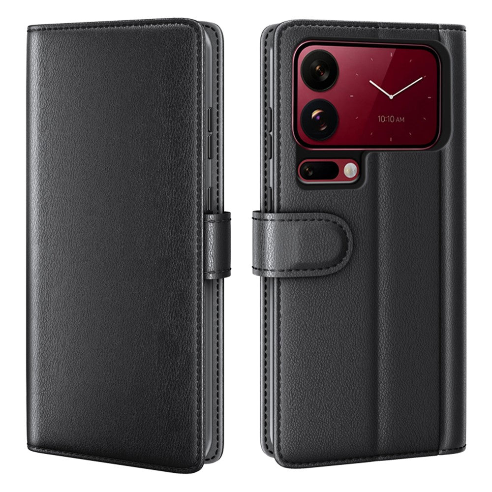 For Xiaomi 18 Pro Case Genuine Split Leather Phone Cover with Wallet Stand