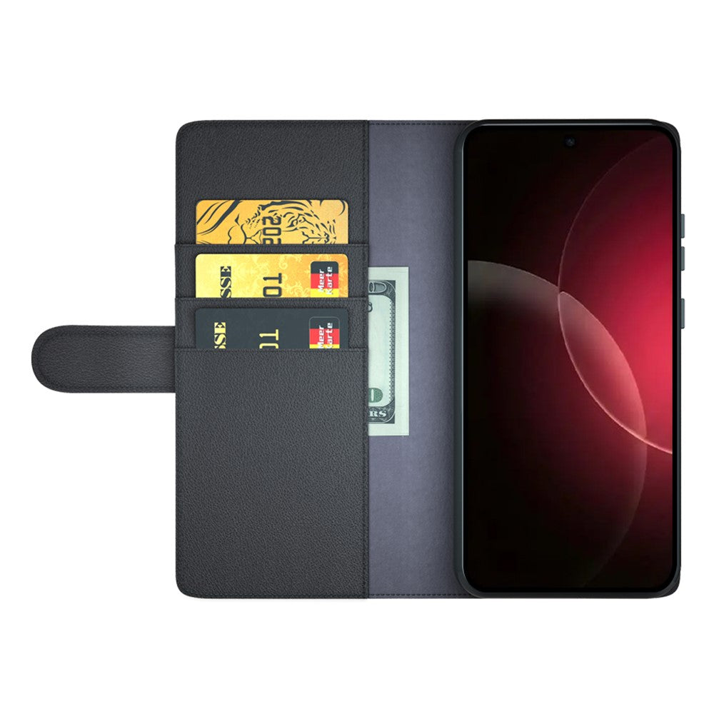 Xiaomi 18 Pro-skal i äkta splitläder med plånboksfodral