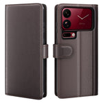 For Xiaomi 18 Pro Max Case Genuine Split Leather Phone Cover with Wallet Stand