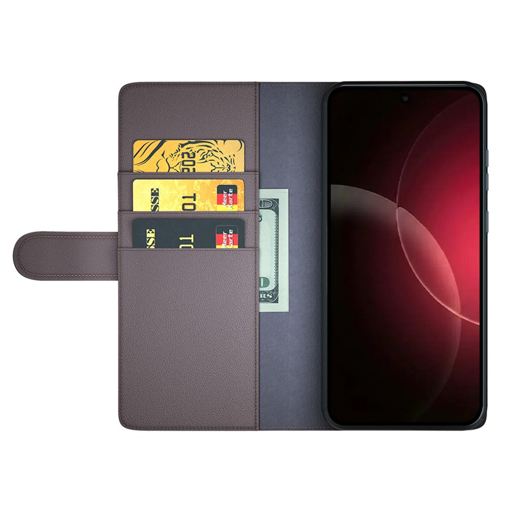 For Xiaomi 18 Pro Max Case Genuine Split Leather Phone Cover with Wallet Stand