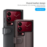 For Xiaomi 18 Pro Max Case Genuine Split Leather Phone Cover with Wallet Stand