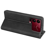 Xiaomi 18 Pro Max-skal med pekskärm i läder och plånbok.