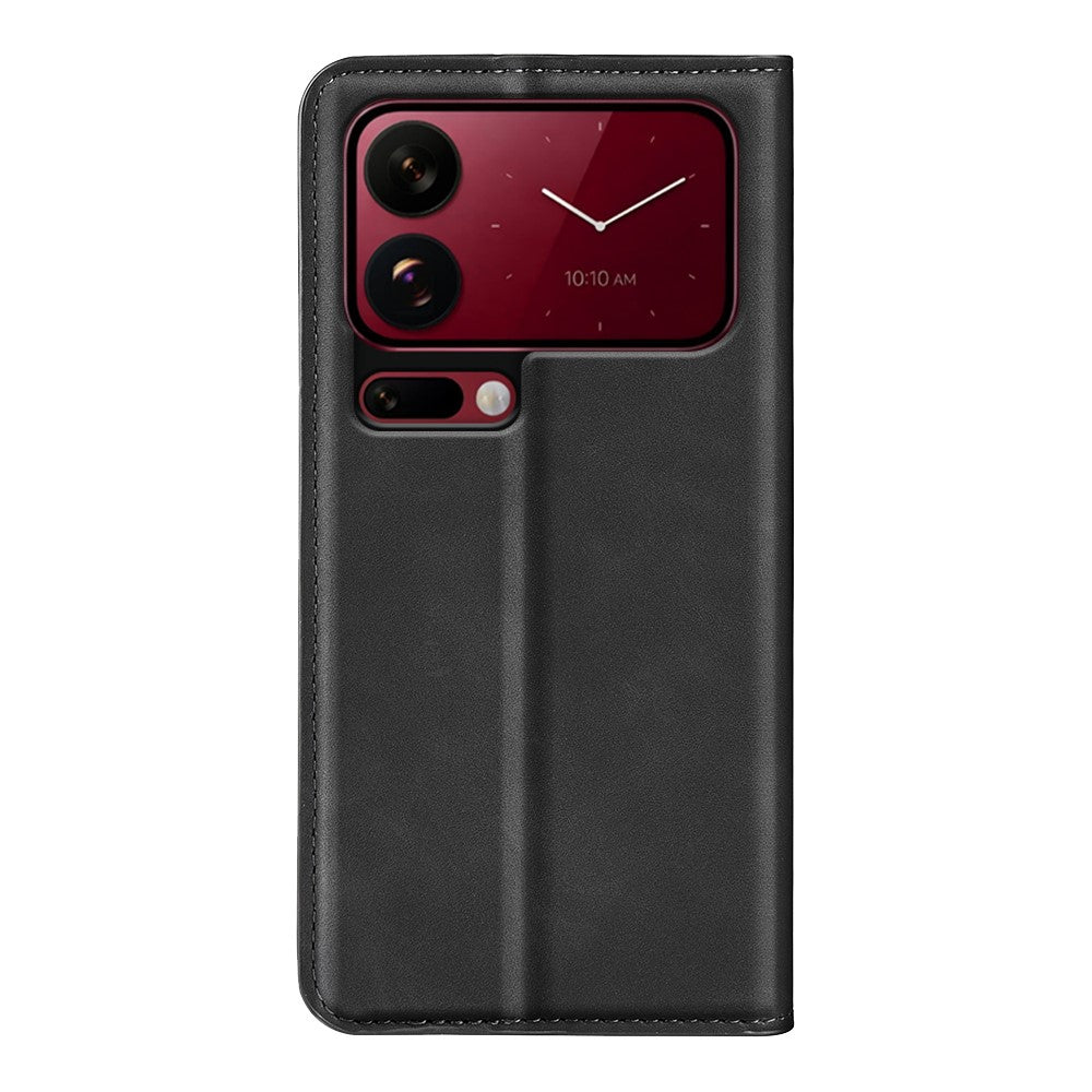 Xiaomi 18 Pro-skal med pekskärm i läder och plånbok.