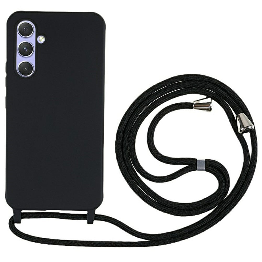 Til Samsung Galaxy A34 5G cover TPU blødt stødsikkert telefoncover med justerbar snor