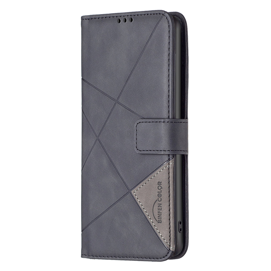 BINFEN COLOR for Xiaomi Redmi Note 17 Pro Max 5G / Note 17 Pro+ 5G Phone Case Wallet Stand Geometry Imprinted Leather Cover