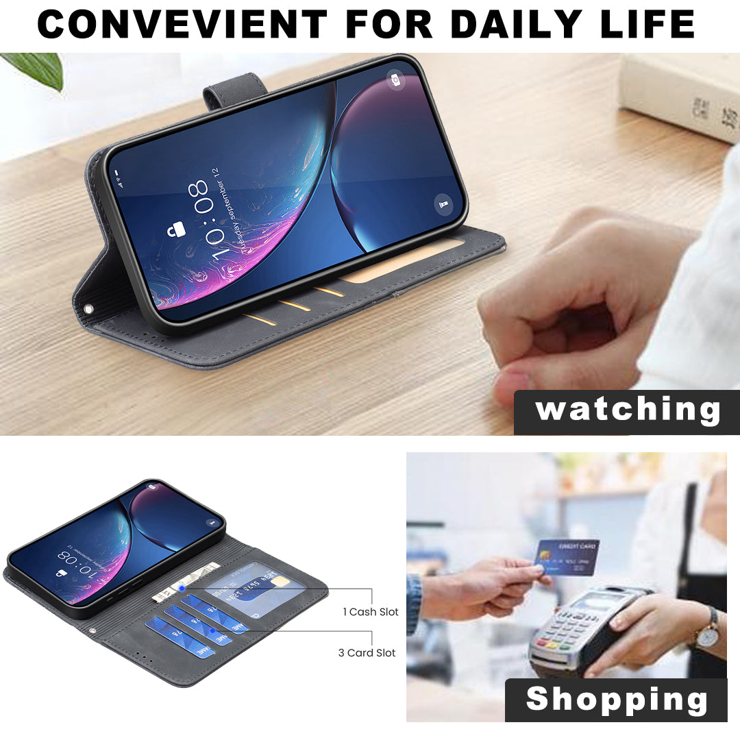 BINFEN COLOR for Xiaomi Redmi Note 17 Pro Max 5G / Note 17 Pro+ 5G Phone Case Wallet Stand Geometry Imprinted Leather Cover
