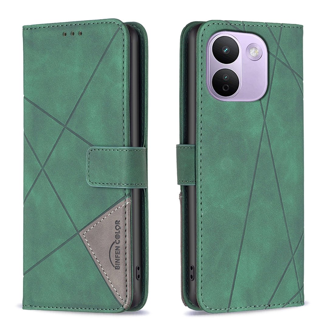 BINFEN COLOR for Xiaomi Redmi Note 17 Pro Max 5G / Note 17 Pro+ 5G Phone Case Wallet Stand Geometry Imprinted Leather Cover