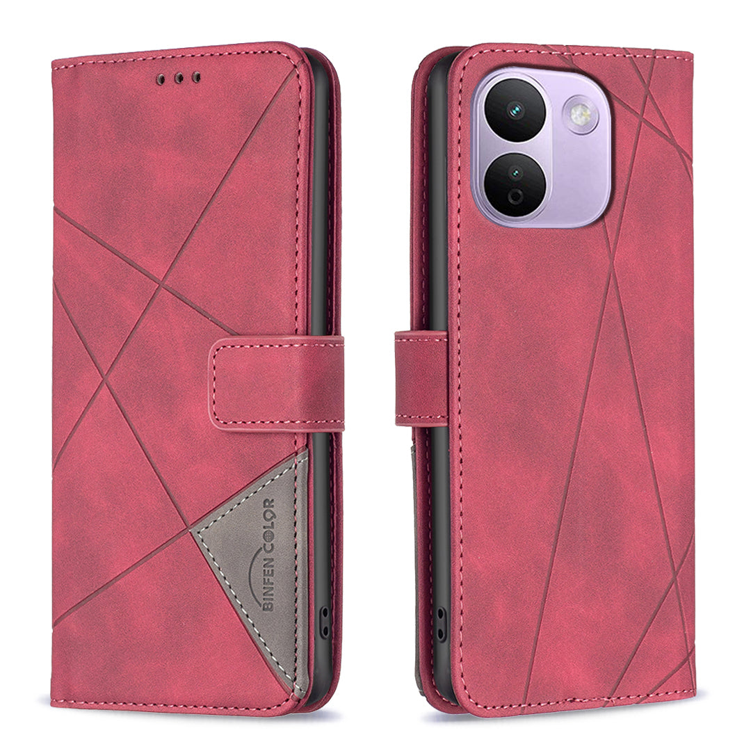 BINFEN COLOR for Xiaomi Redmi Note 17 Pro Max 5G / Note 17 Pro+ 5G Phone Case Wallet Stand Geometry Imprinted Leather Cover