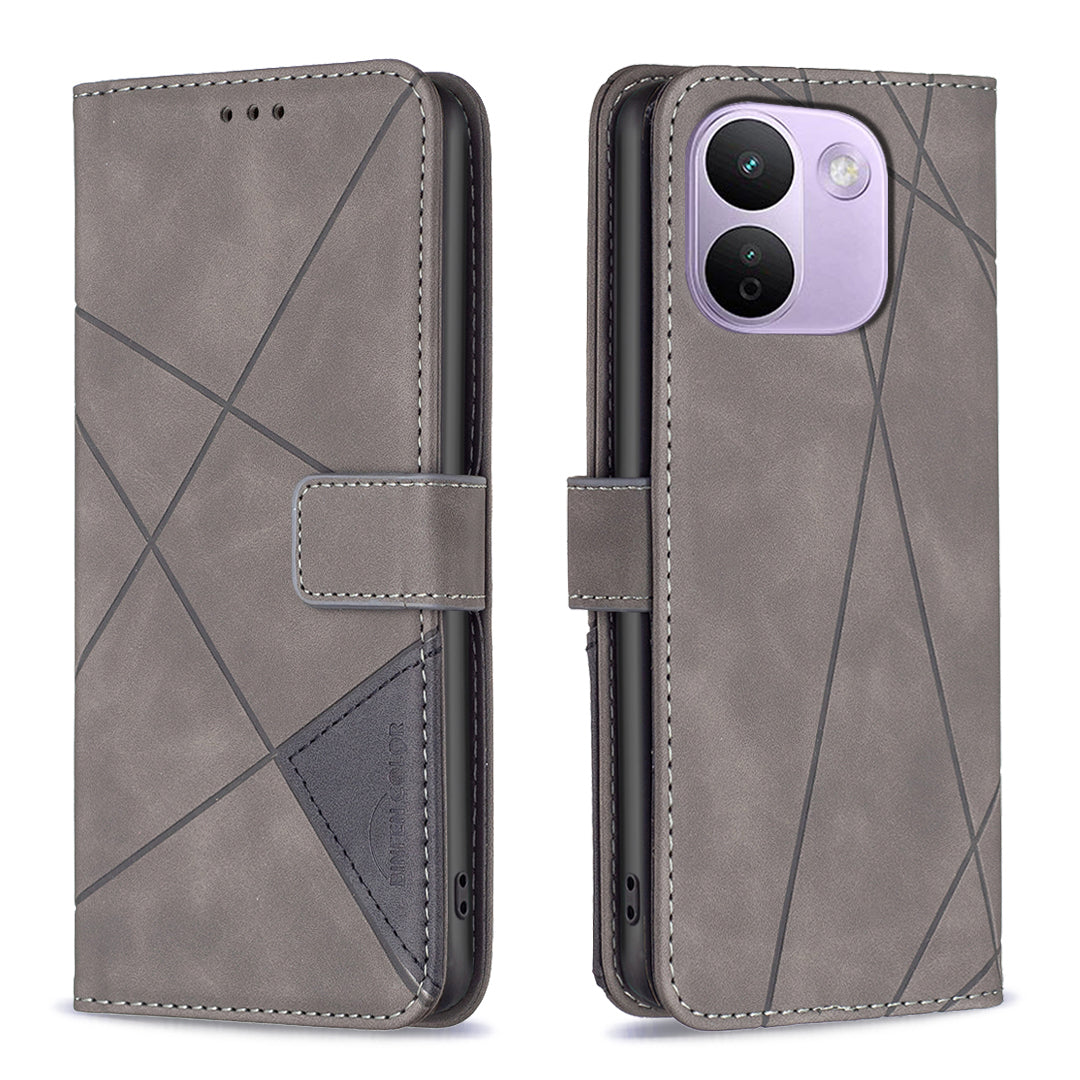 BINFEN COLOR for Xiaomi Redmi Note 17 Pro Max 5G / Note 17 Pro+ 5G Phone Case Wallet Stand Geometry Imprinted Leather Cover