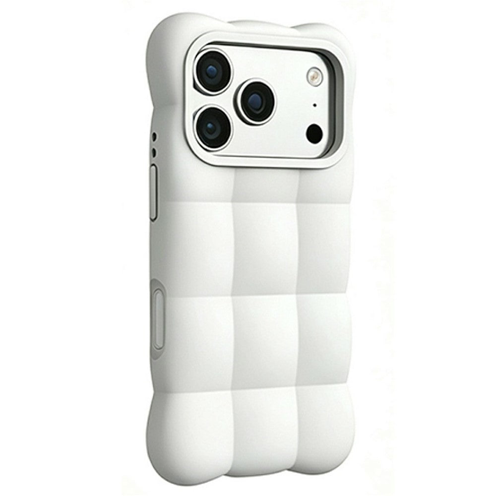 For iPhone 18 Pro / 17 Pro Case Quilted Grid Liquid Silicone + PC Shockproof Phone Cover with AI Button