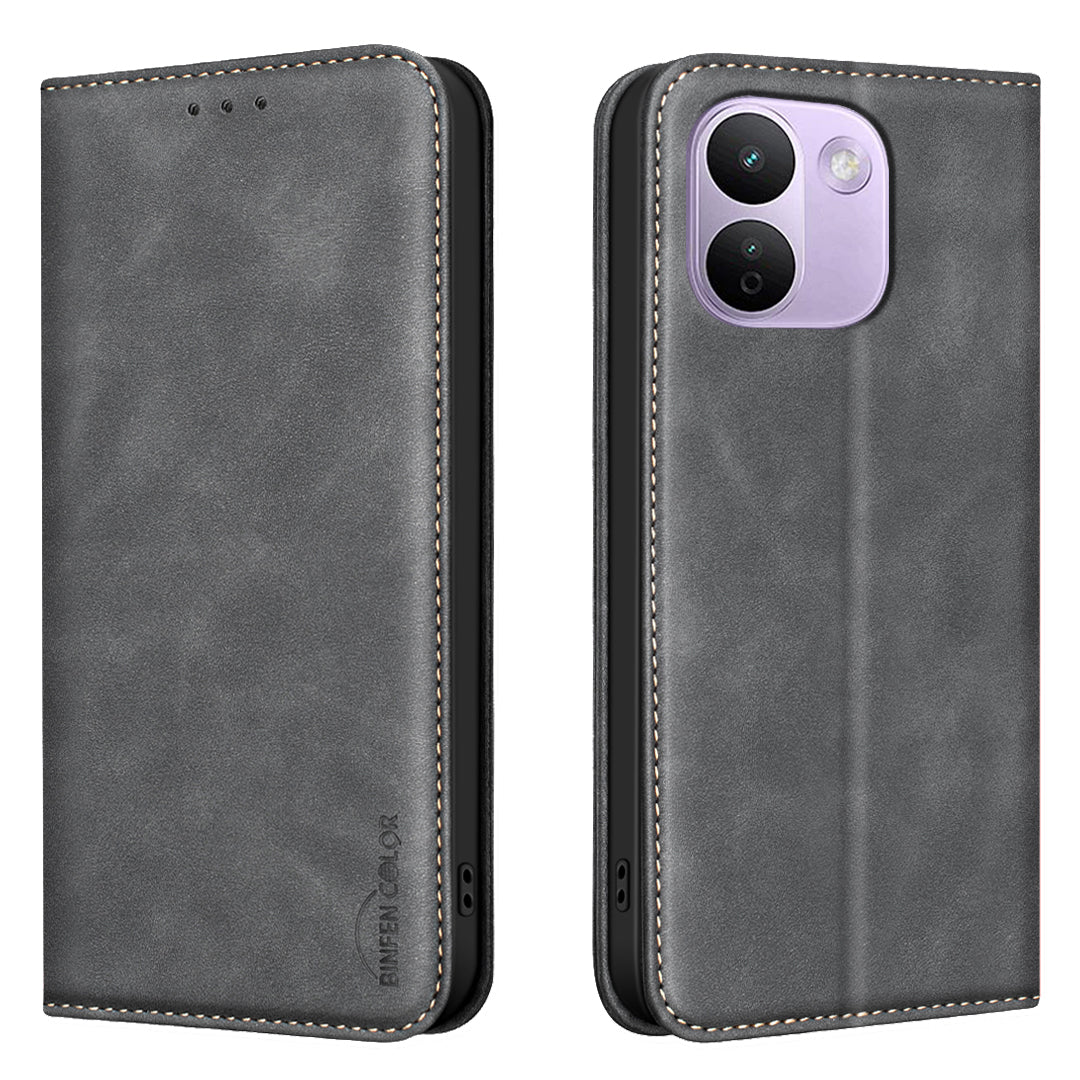 BINFEN COLOR for Xiaomi Redmi Note 17 Pro Max 5G / Note 17 Pro+ 5G RFID Blocking Calf Texture PU Leather Phone Cover