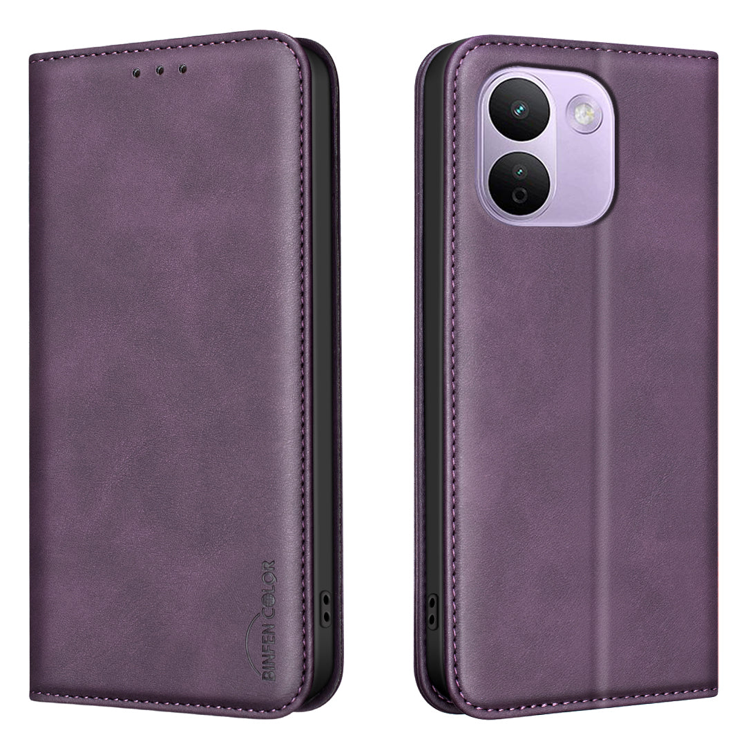 BINFEN COLOR for Xiaomi Redmi Note 17 Pro Max 5G / Note 17 Pro+ 5G RFID Blocking Calf Texture PU Leather Phone Cover