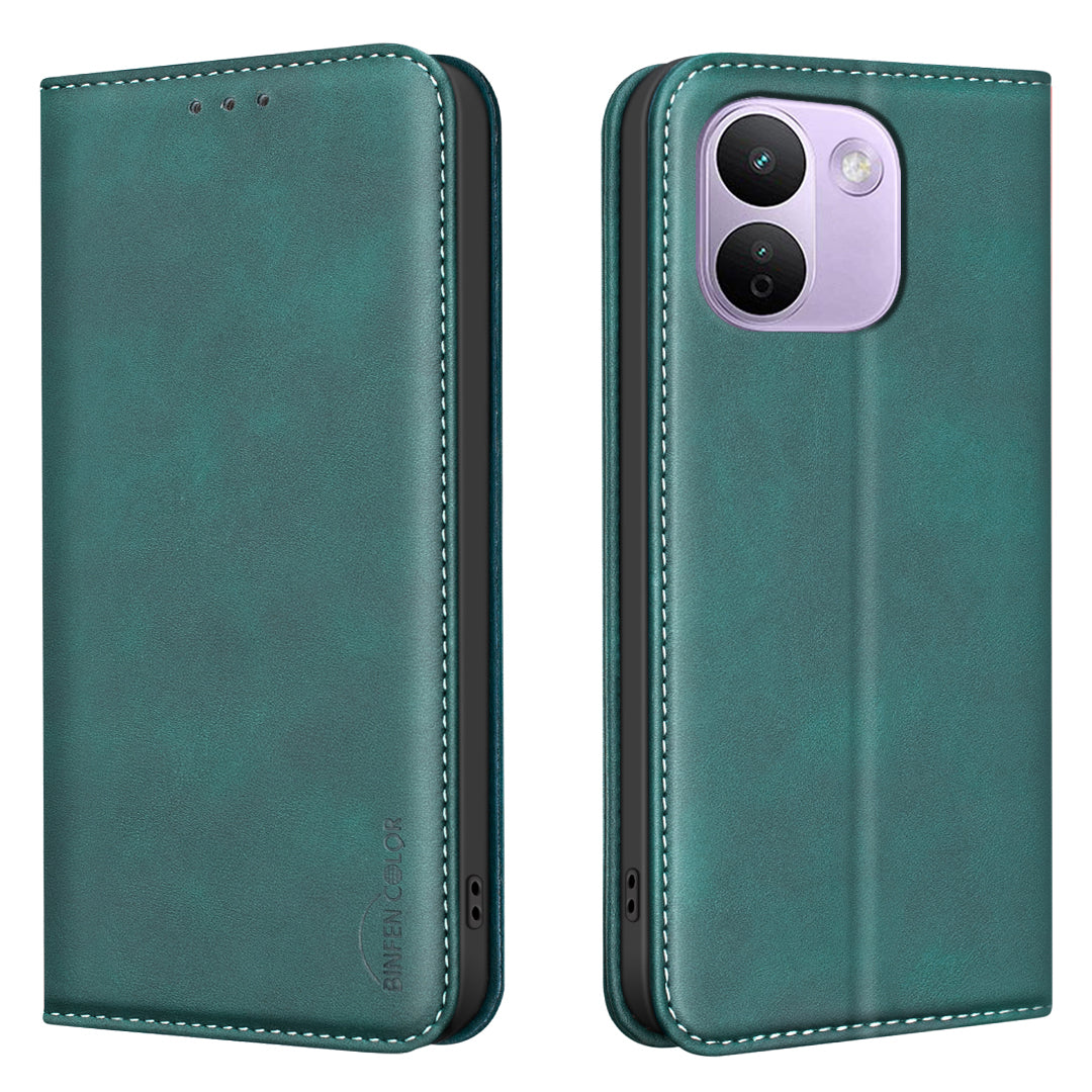 BINFEN COLOR for Xiaomi Redmi Note 17 Pro Max 5G / Note 17 Pro+ 5G RFID Blocking Calf Texture PU Leather Phone Cover