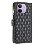 BINFEN COLOR for Xiaomi Redmi Note 17 Pro Max 5G / Note 17 Pro+ 5G BF Style-15 Leather Case Zipper Pocket Rhombus Phone Cover