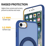 Til iPhone SE (2022) / SE (2020) / iPhone 8 4.7 tommer / iPhone 7 4.7 tommer etui med roterende magnetisk støtteben PC + TPU Skin-Touch telefoncover