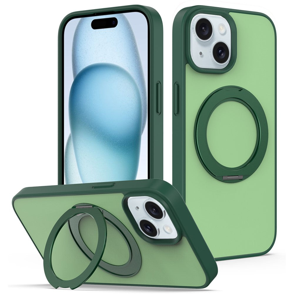 Til iPhone 13 / 14 Cover med Roterende Magnetisk Støttefod PC + TPU Skin-Touch Telefoncover