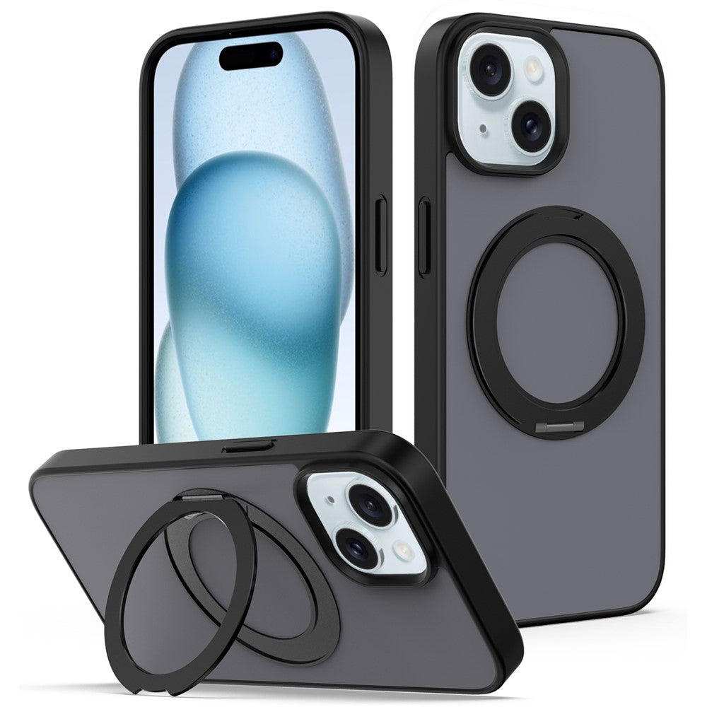 Til iPhone 13 / 14 Cover med Roterende Magnetisk Støttefod PC + TPU Skin-Touch Telefoncover