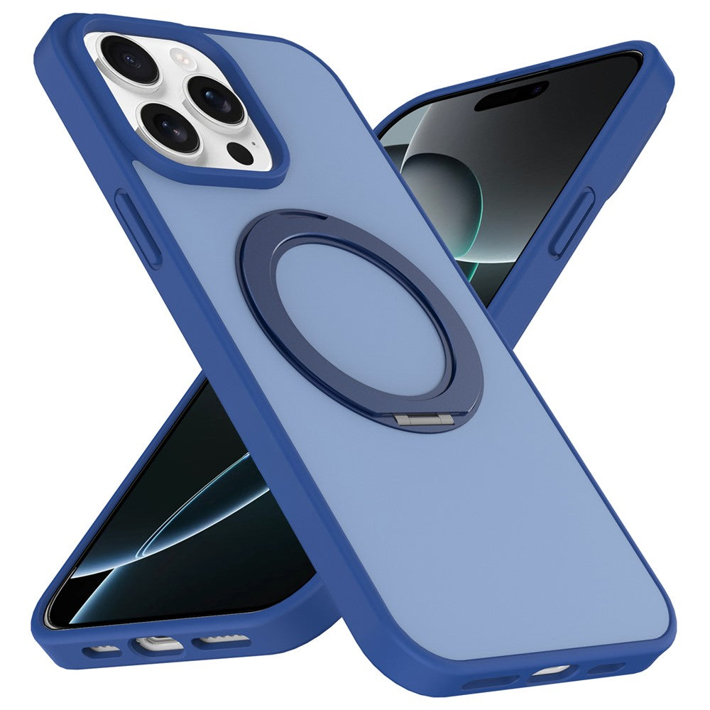 Til iPhone 12 / 12 Pro Cover med Roterende Magnetisk Støttefod PC + TPU Skin-Touch Telefoncover