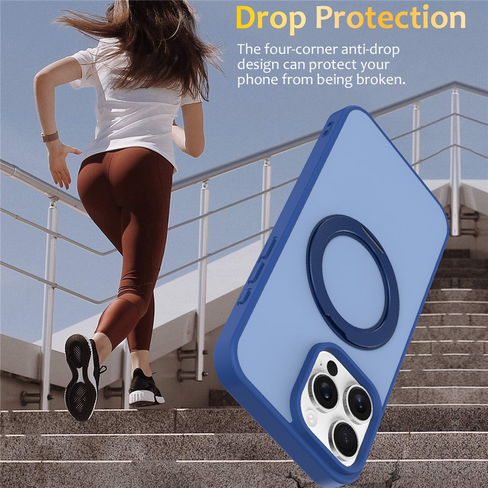 Til iPhone 12 / 12 Pro Cover med Roterende Magnetisk Støttefod PC + TPU Skin-Touch Telefoncover
