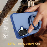 Samsung Galaxy A08 4G / A08 5G / A07 4G / A07s 4G / A07 5G-etui med roterende magnetisk stativ, PC + TPU-mobilcover med skin-touch