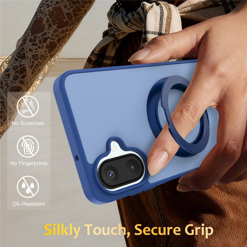 Samsung Galaxy A08 4G / A08 5G / A07 4G / A07s 4G / A07 5G-etui med roterende magnetisk stativ, PC + TPU-mobilcover med skin-touch