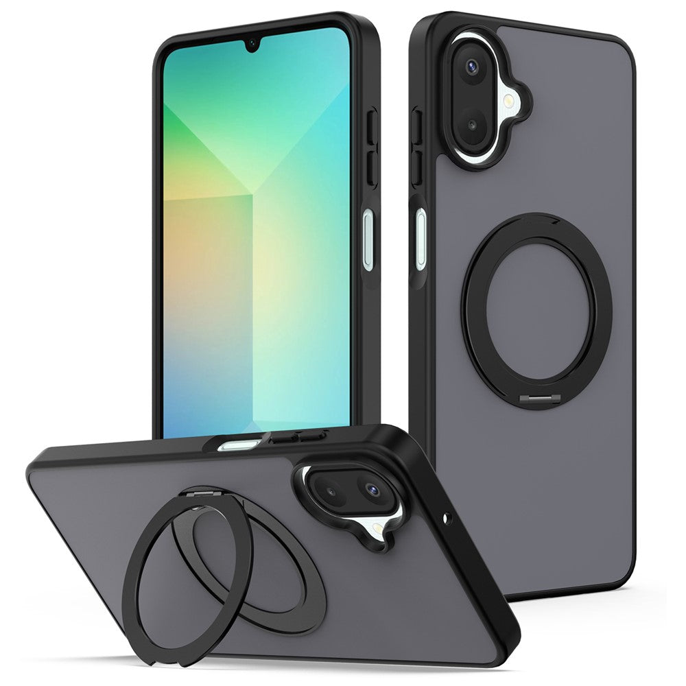 Samsung Galaxy A08 4G / A08 5G / A07 4G / A07s 4G / A07 5G-etui med roterende magnetisk stativ, PC + TPU-mobilcover med skin-touch