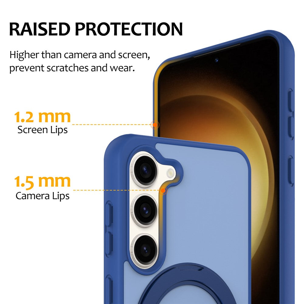 Samsung Galaxy S23-cover med roterende magnetisk stativ, PC + TPU-mobilcover med skin-touch
