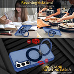 Samsung Galaxy S23-cover med roterende magnetisk stativ, PC + TPU-mobilcover med skin-touch