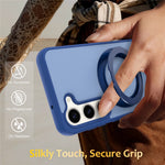 Samsung Galaxy S23-cover med roterende magnetisk stativ, PC + TPU-mobilcover med skin-touch
